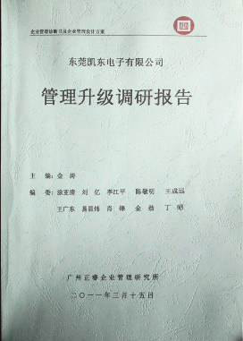 2011年3月15日，正睿咨詢專家向凱東決策層陳述調(diào)研報告